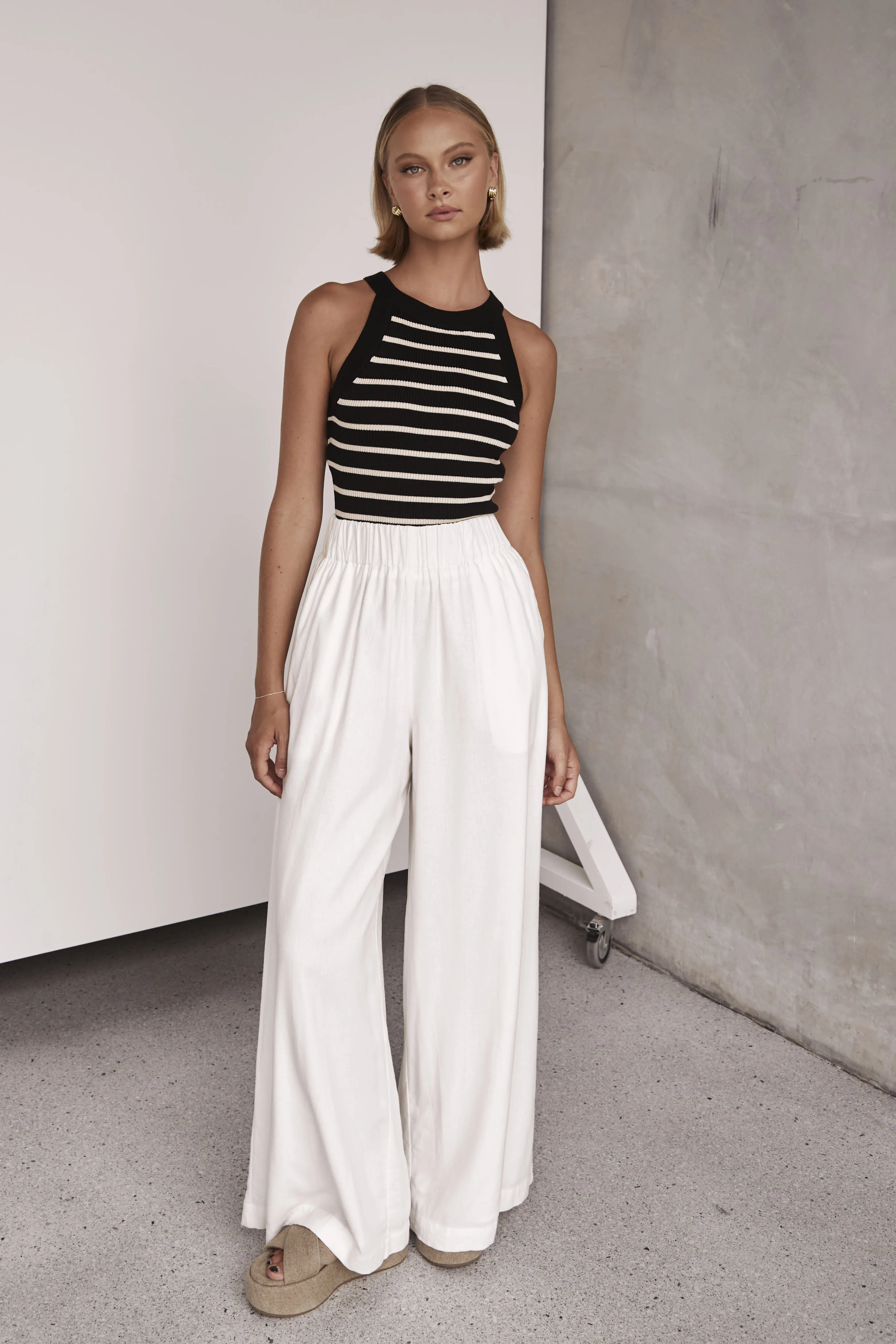 Billie Pant (White) sold by Runway Scout