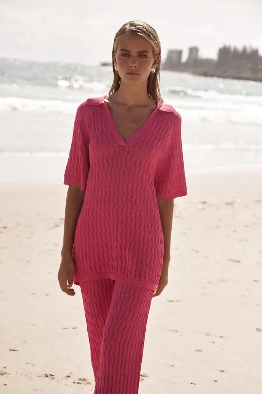 Lille Knit Top (Pink) sold by Runway Scout