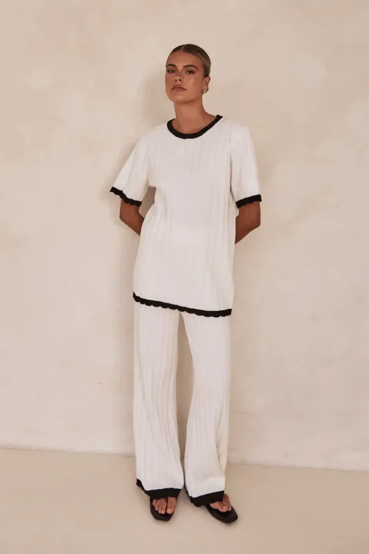 Henny Knit Pant (White) sold by Runway Scout