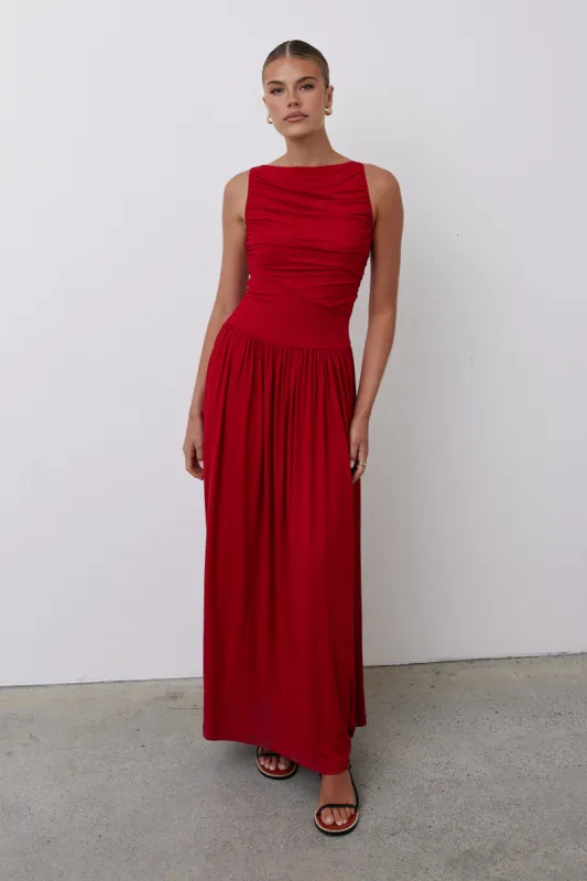 Arielle Maxi Dress (Red) sold by Runway Scout