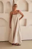 Dasha Linen Maxi Dress (Beige) sold by Runway Scout