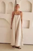 Dasha Linen Maxi Dress (Beige) sold by Runway Scout