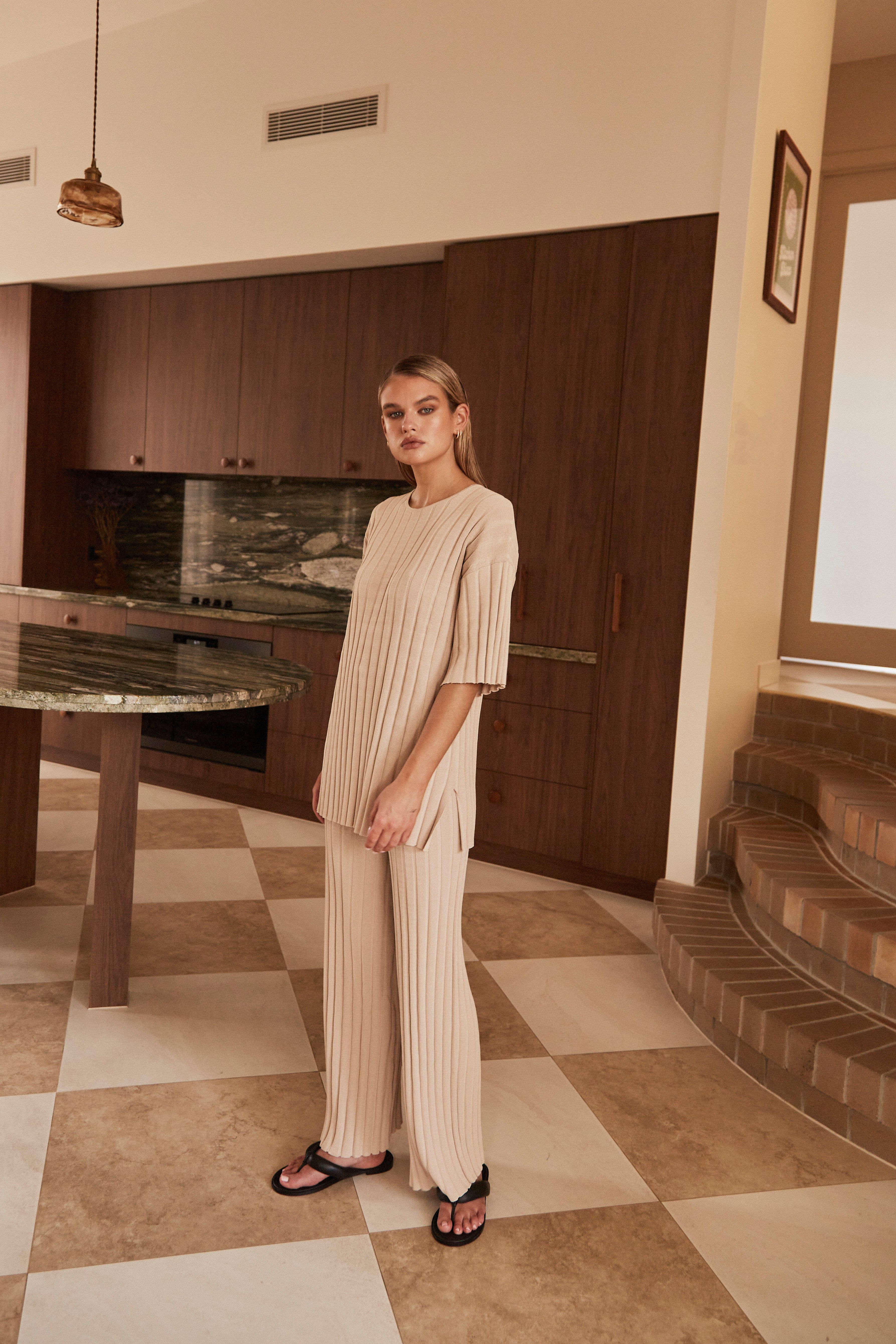 Camino Knit Pant (Beige) sold by Runway Scout product image thumbnail 2