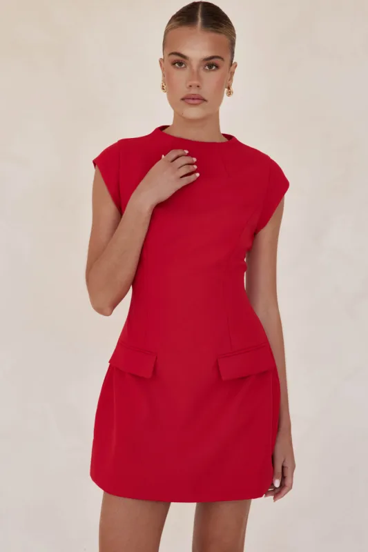 Amelda Mini Dress (Red) sold by Runway Scout