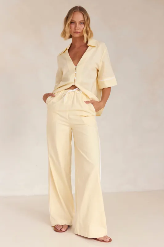 Clara Pant (Yellow) sold by Runway Scout