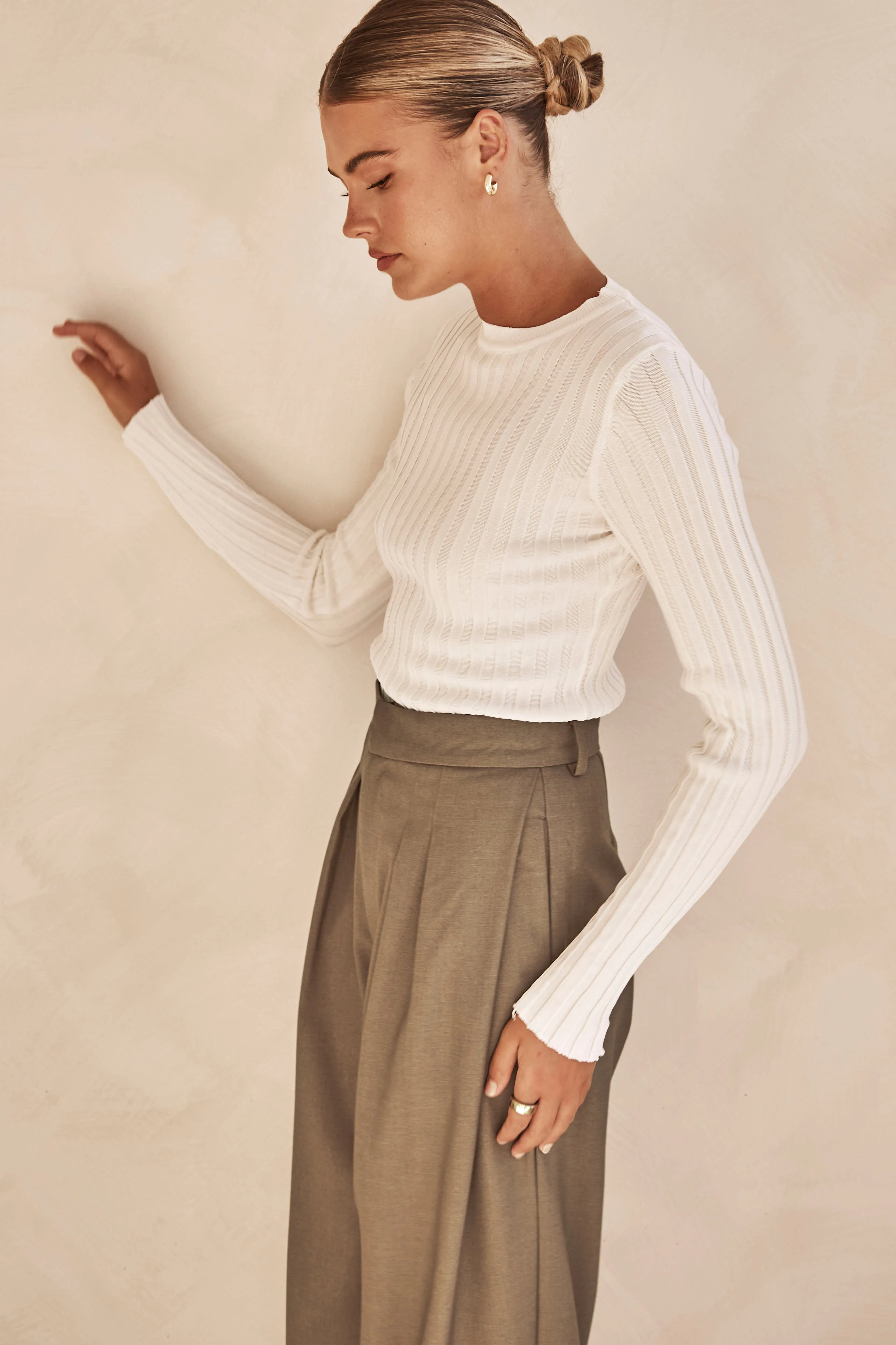 Fuller Knit Top (White) sold by Runway Scout product image thumbnail 4