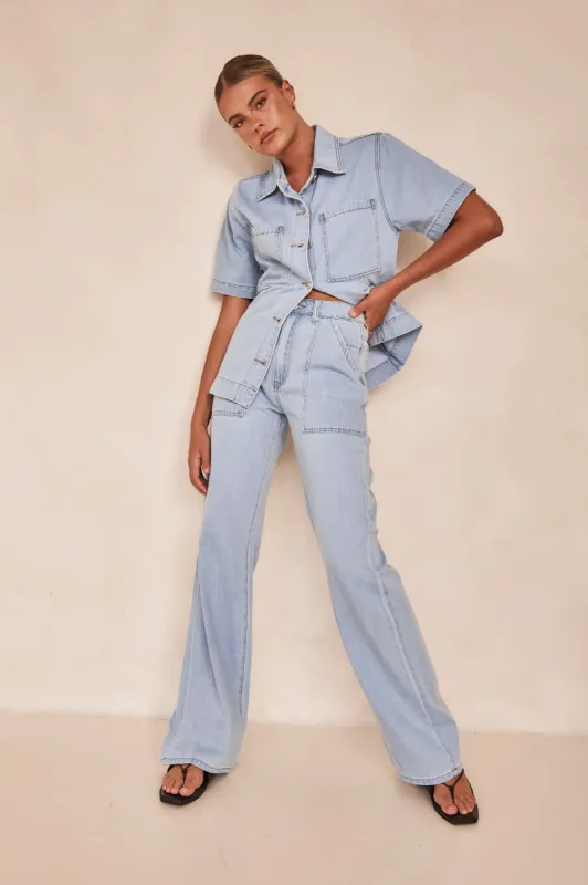 Riley High-Rise Jean (Blue) sold by Runway Scout