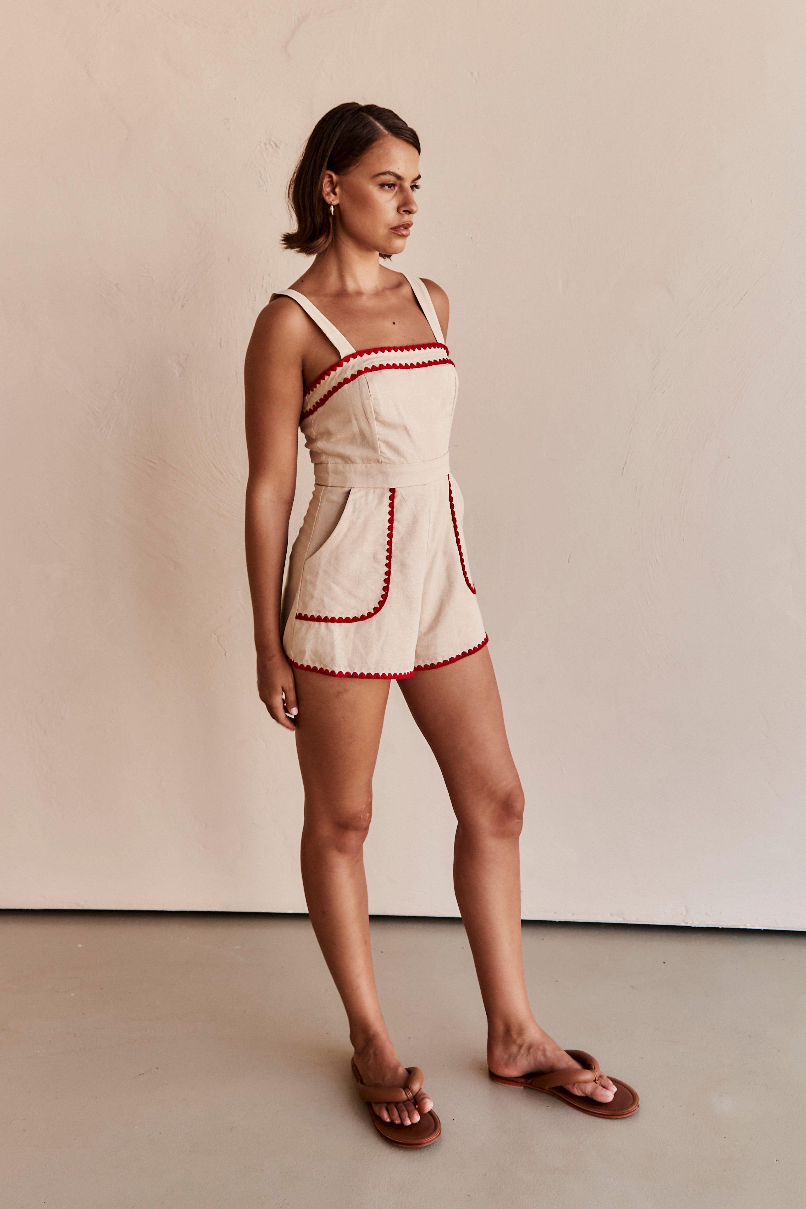 Kylan Playsuit (Beige) sold by Runway Scout product image thumbnail 4