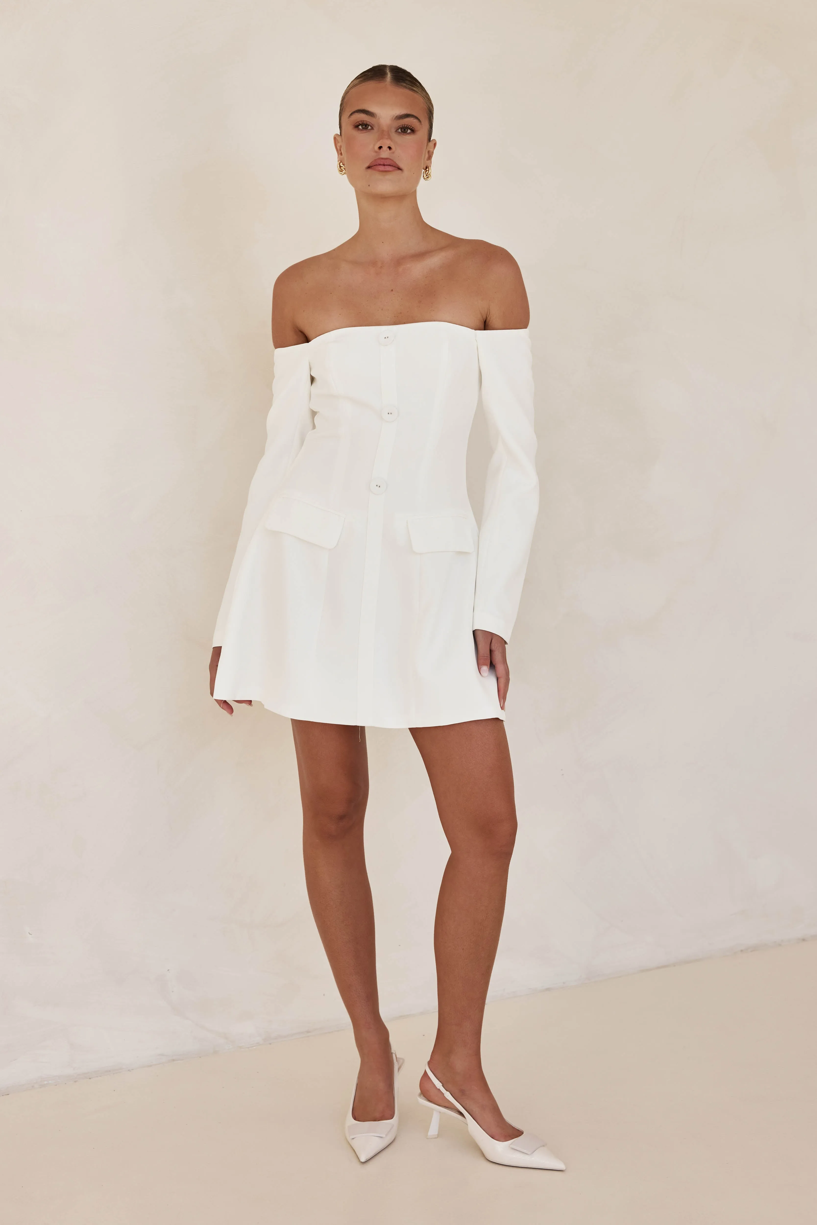 Luna Mini Dress (White) sold by Runway Scout product image thumbnail 4
