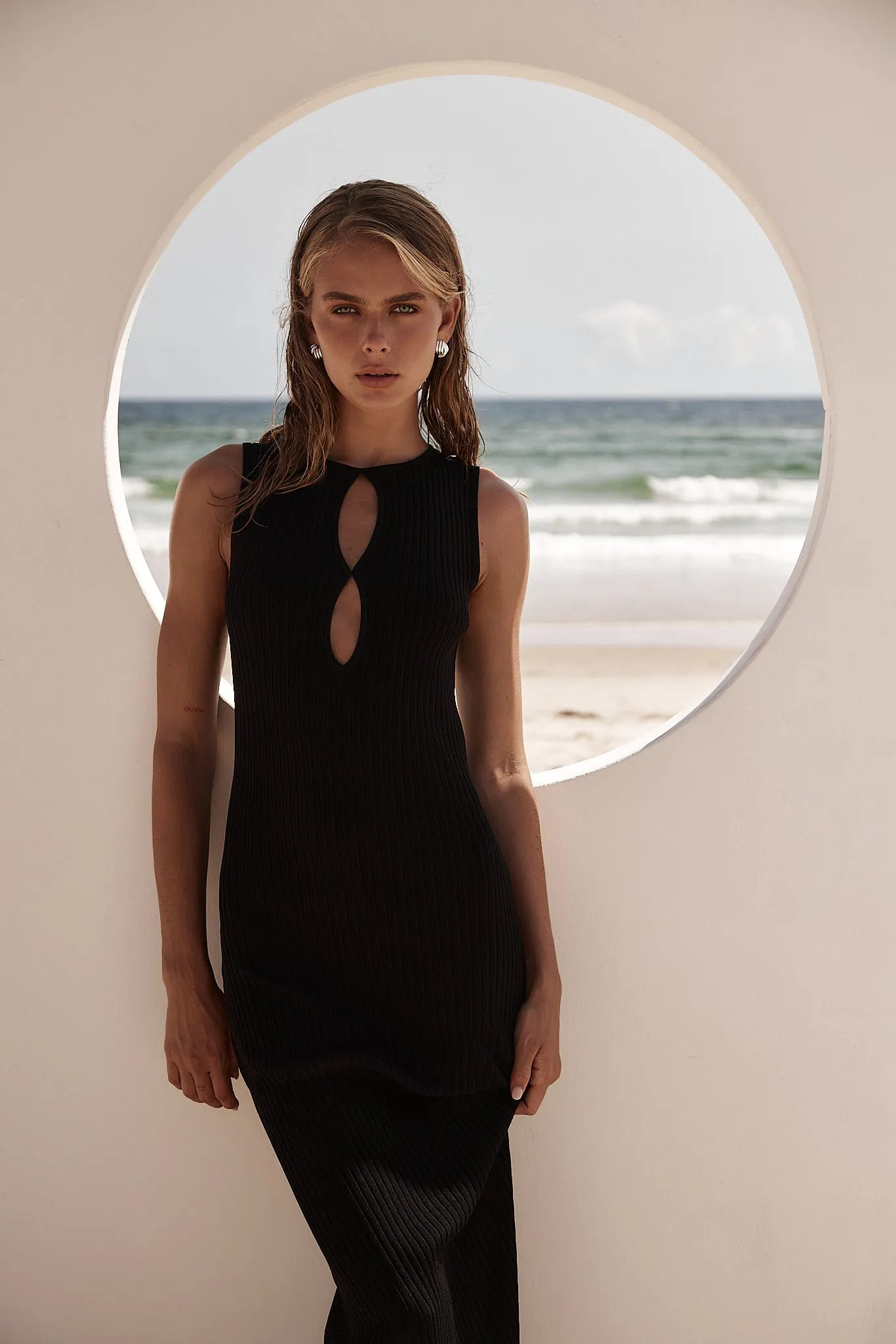 Monnet Knit Maxi Dress (Black) sold by Runway Scout product image thumbnail 4