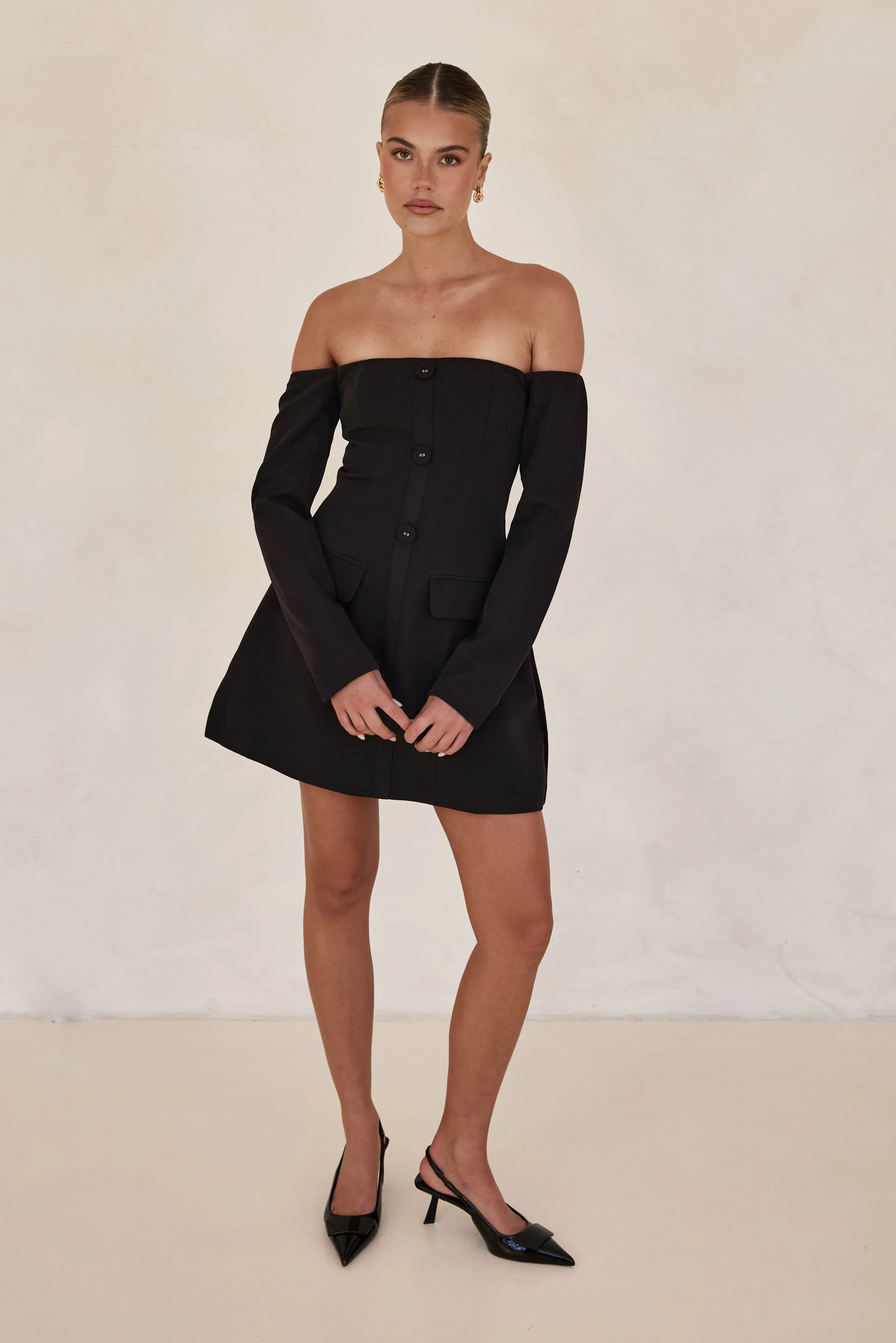 Luna Mini Dress (Black) sold by Runway Scout