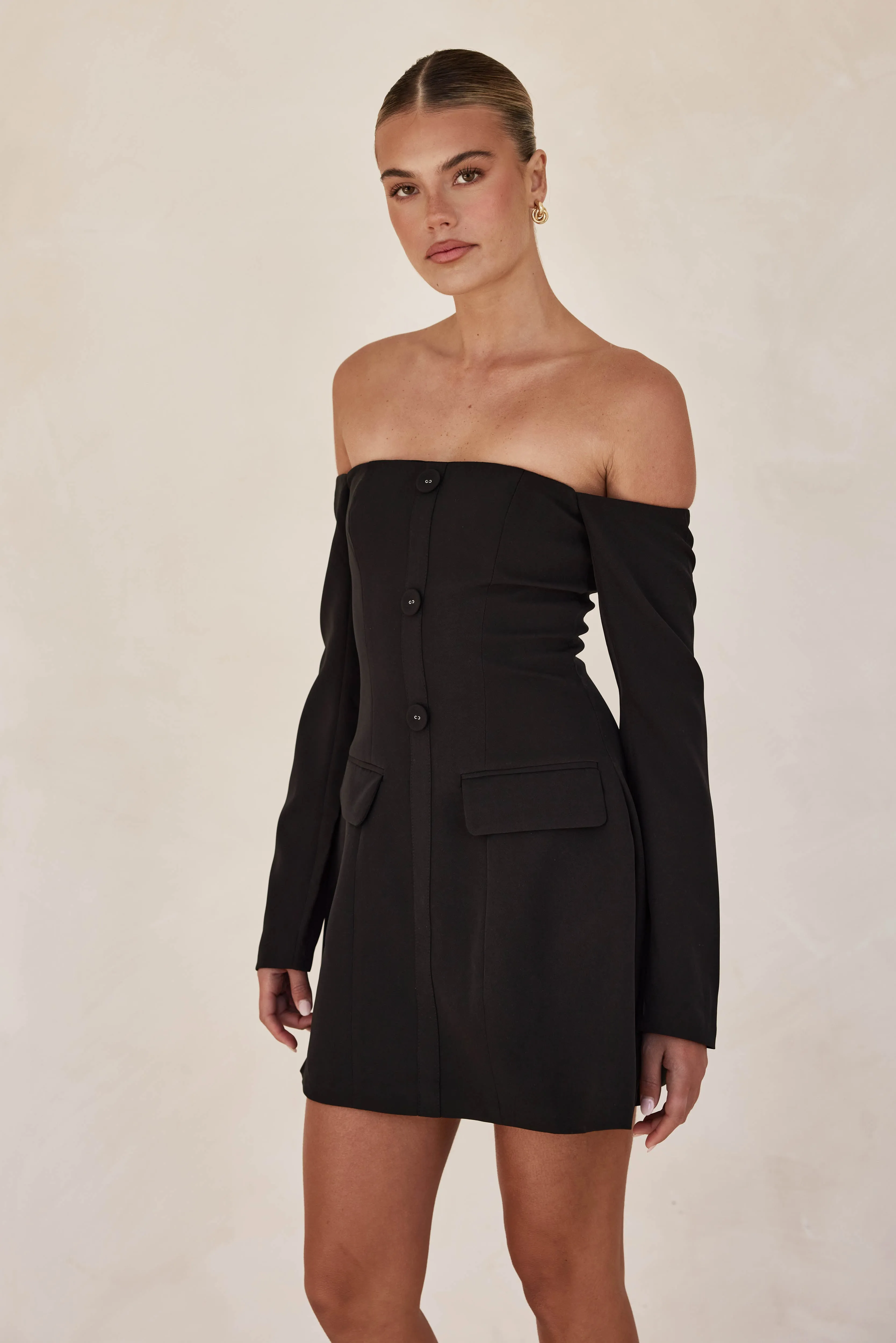 Luna Mini Dress (Black) sold by Runway Scout product image thumbnail 4