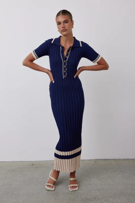 Brinley Knit Maxi Dress (Navy) sold by Runway Scout