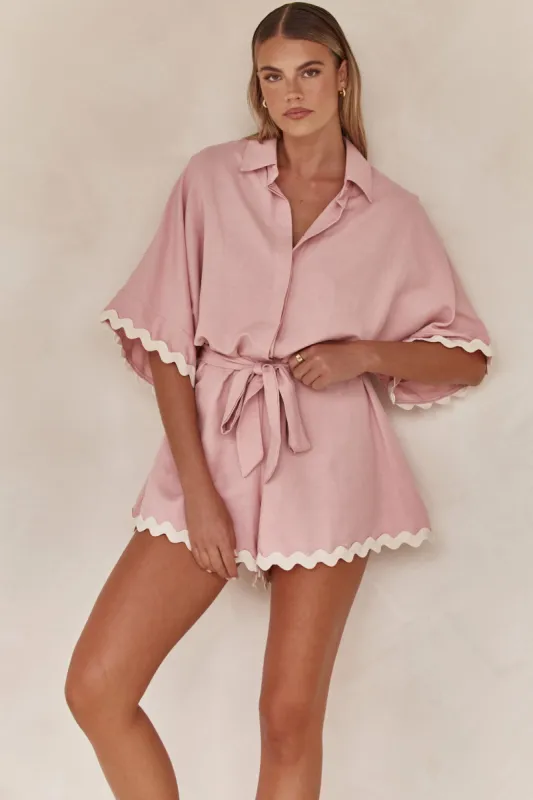 Roma Playsuit (Pink) sold by Runway Scout