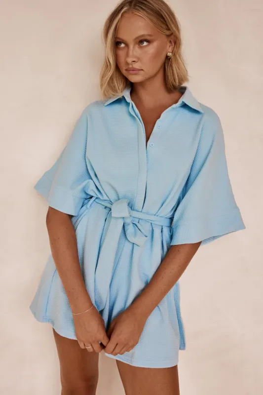 Nash Playsuit (Blue) sold by Runway Scout