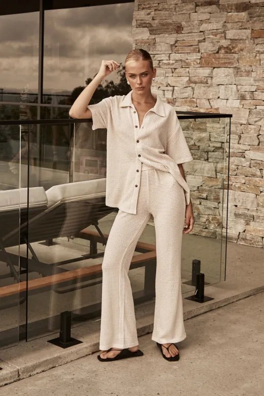 Serra Waffle Pant (Cream) sold by Runway Scout