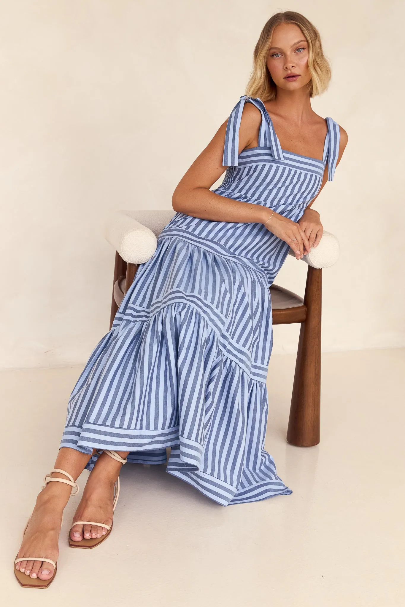 Aisha Maxi Dress (Blue) sold by Runway Scout