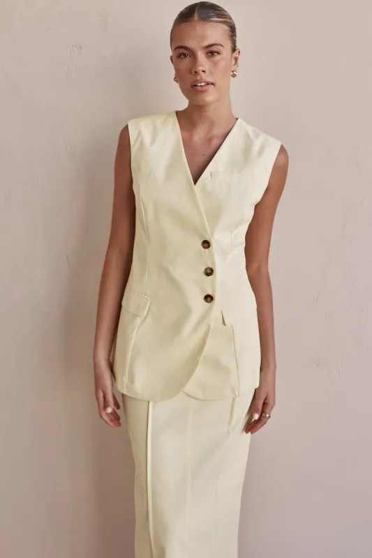 Blithe Vest (Lemon) sold by Runway Scout