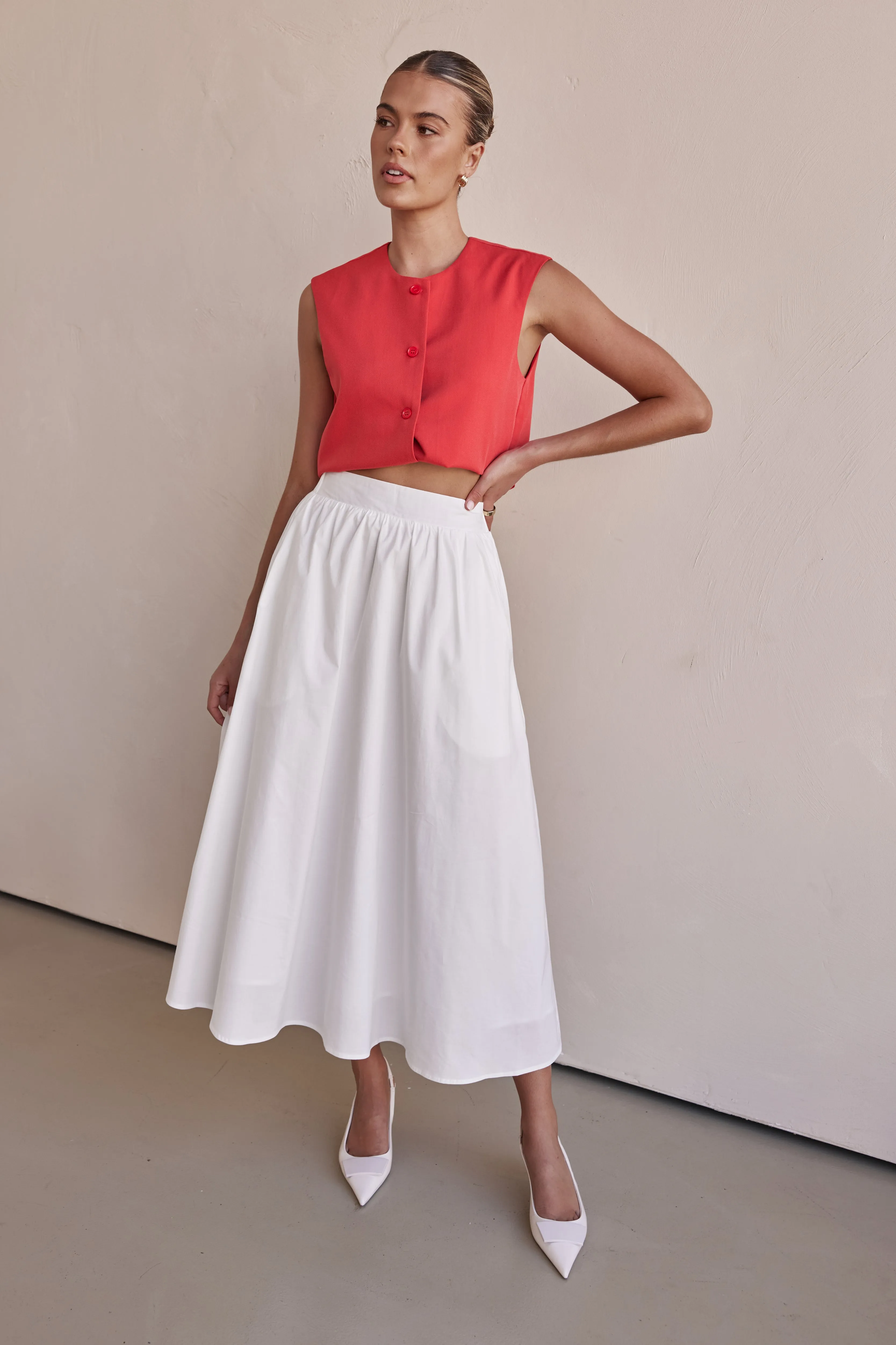 Conley Midi Skirt (White) sold by Runway Scout product image thumbnail 2