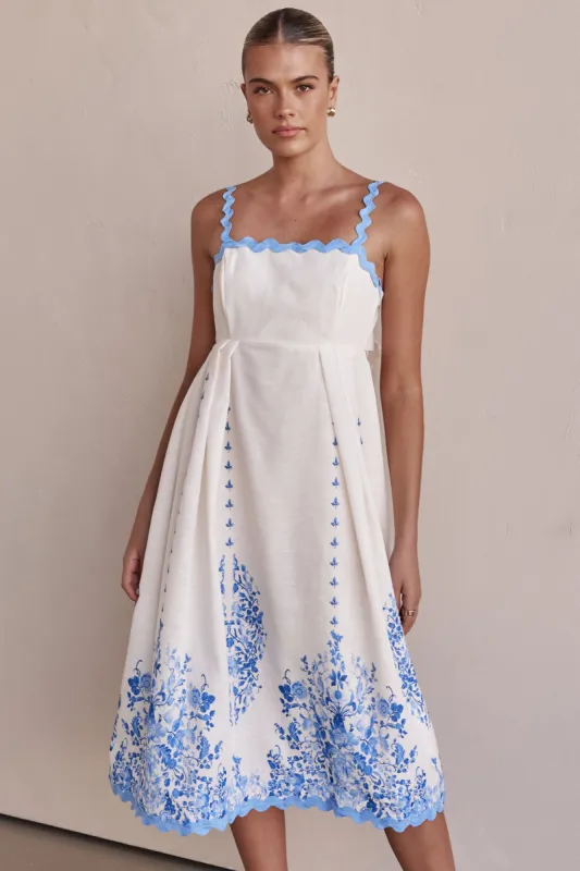 Lara Midi Dress (Blue) sold by Runway Scout