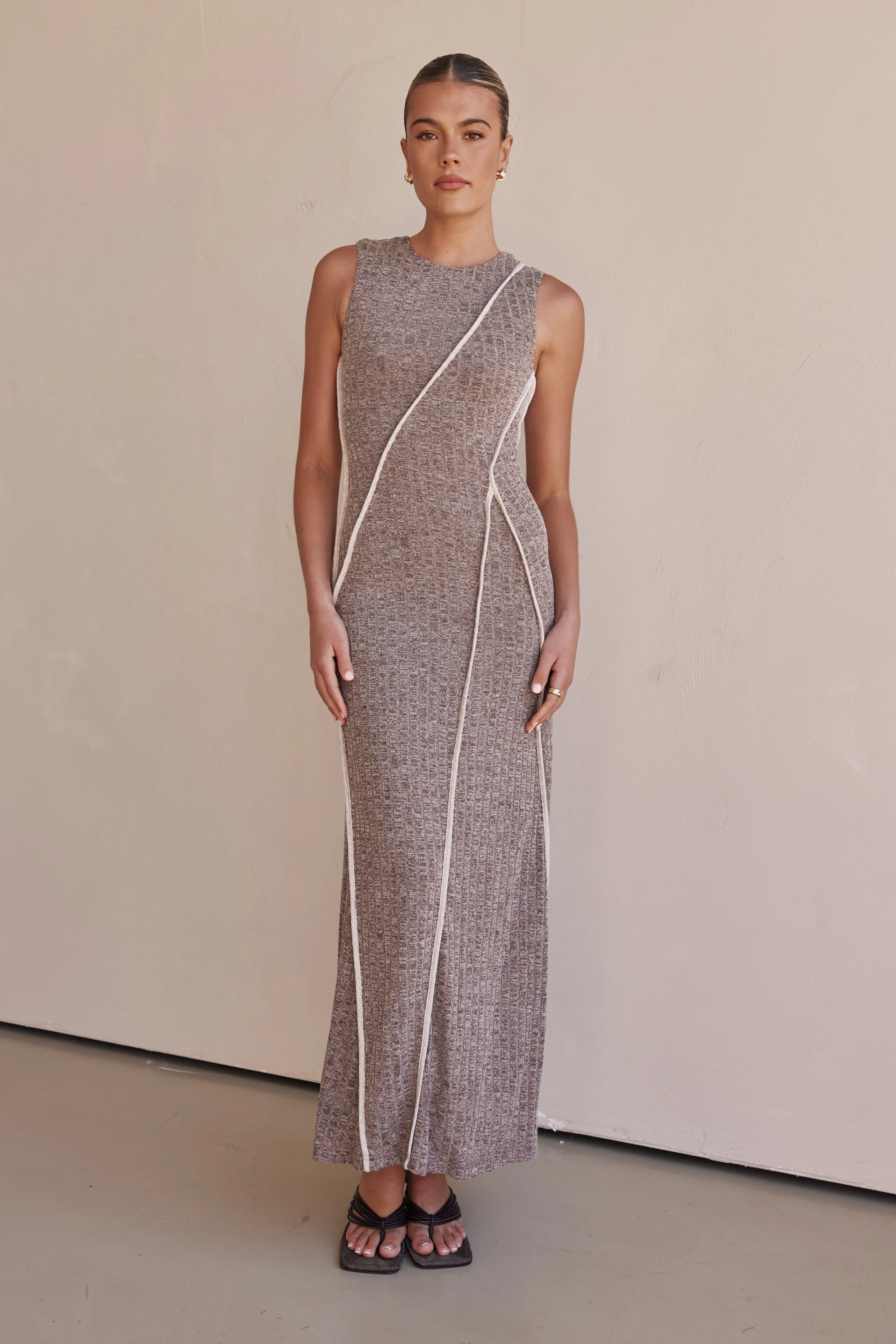 Amira Maxi Dress (Chocolate) sold by Runway Scout