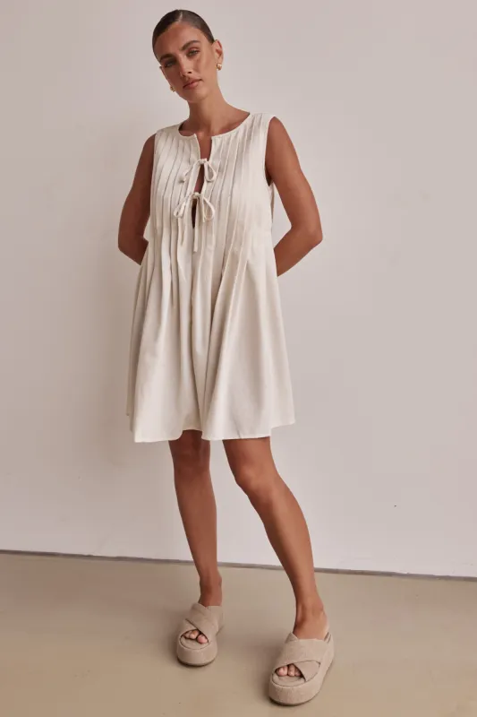 Harper Mini Dress (Cream) sold by Runway Scout