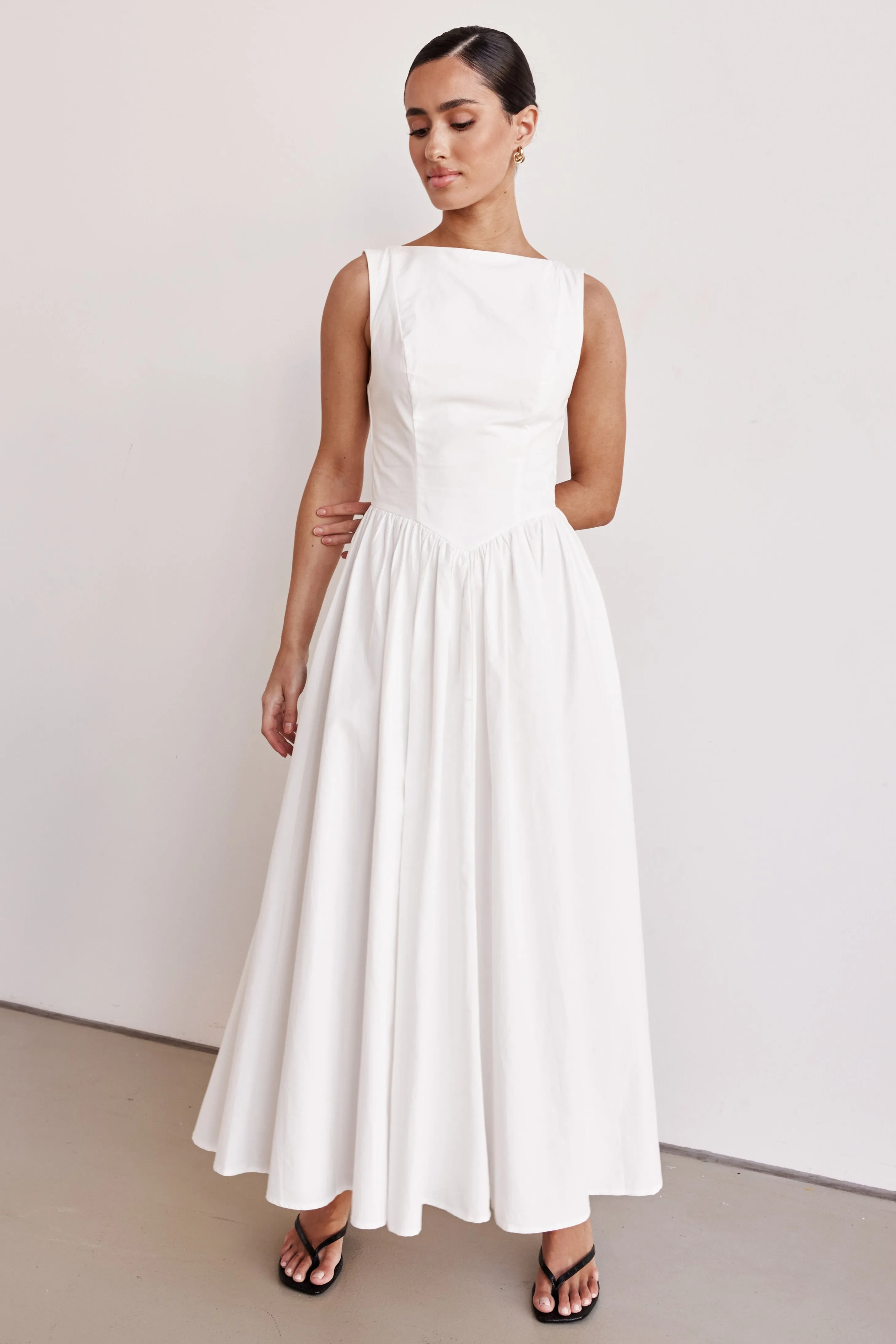 Devin Maxi Dress (White) sold by Runway Scout