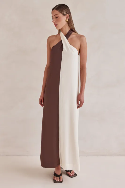 Amber Maxi Dress (Chocolate) sold by Runway Scout