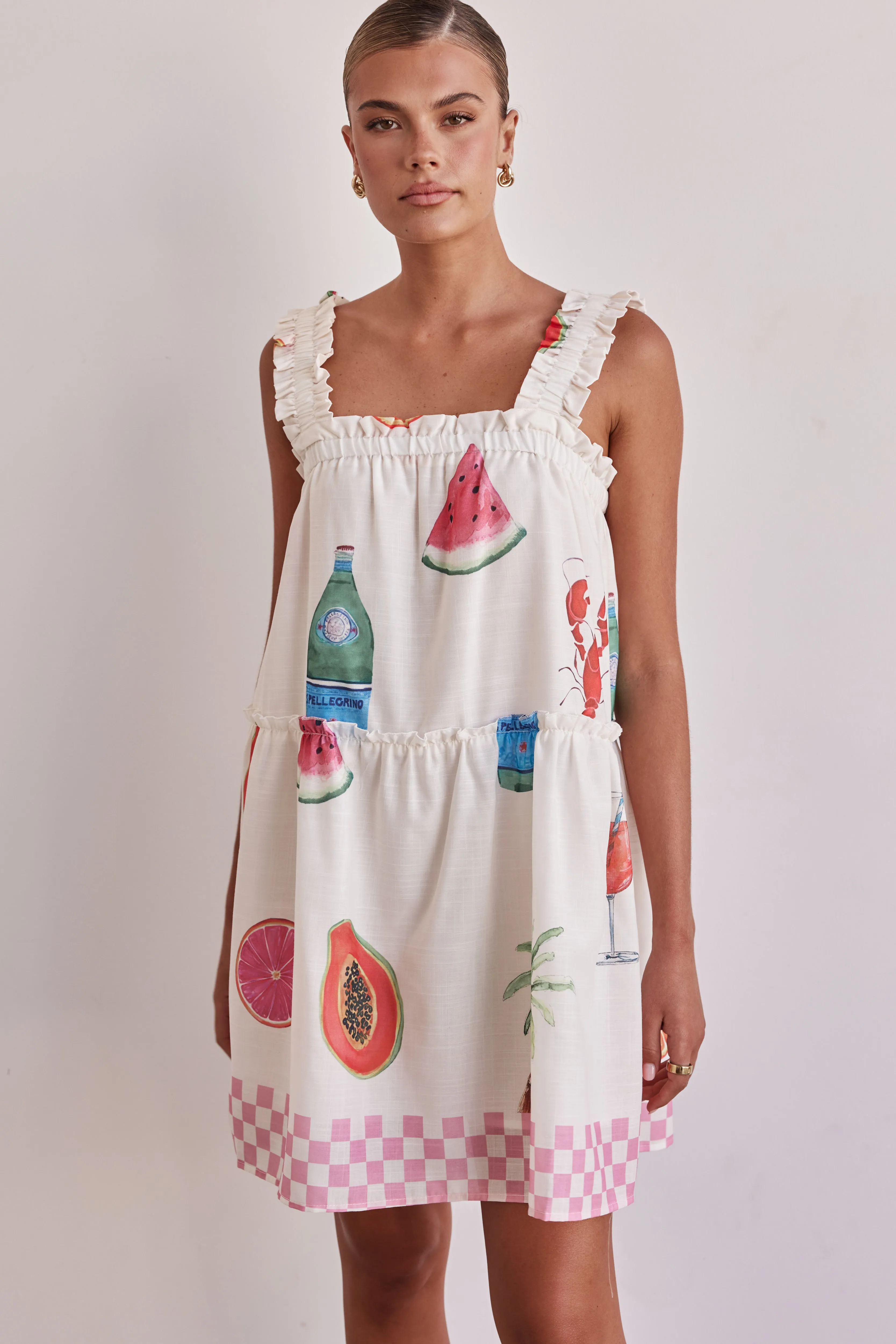 Dallas Mini Dress (Cream) sold by Runway Scout