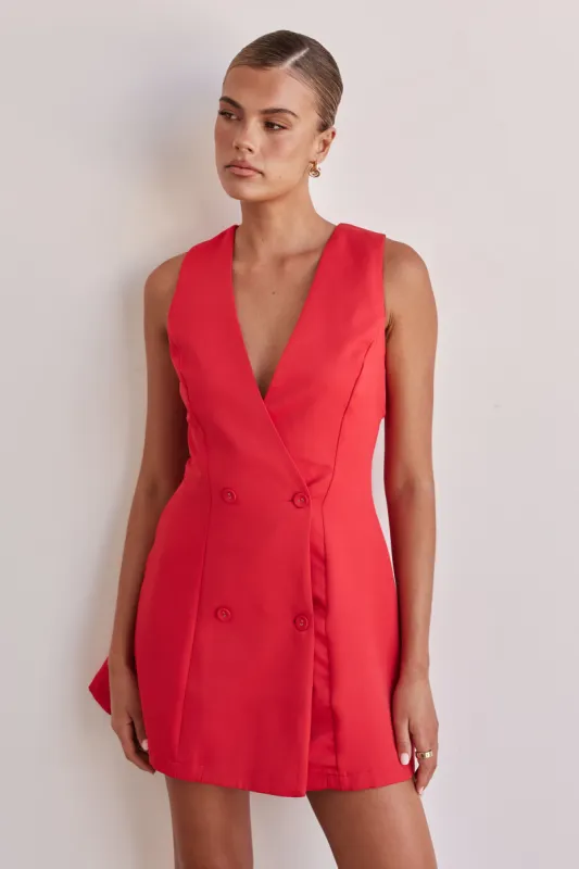Isobel Mini Dress (Red) sold by Runway Scout
