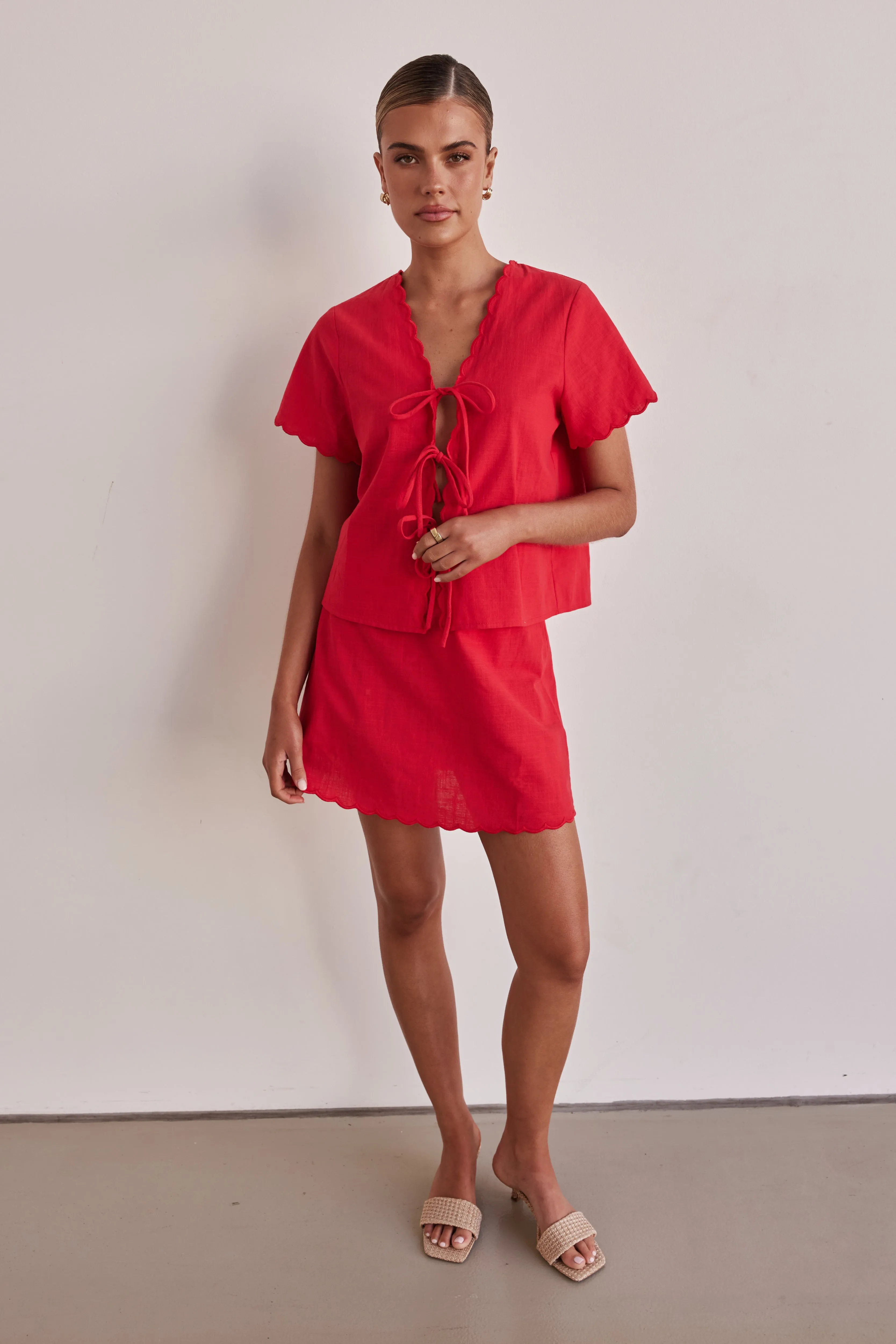 Minah Skirt (Red) sold by Runway Scout