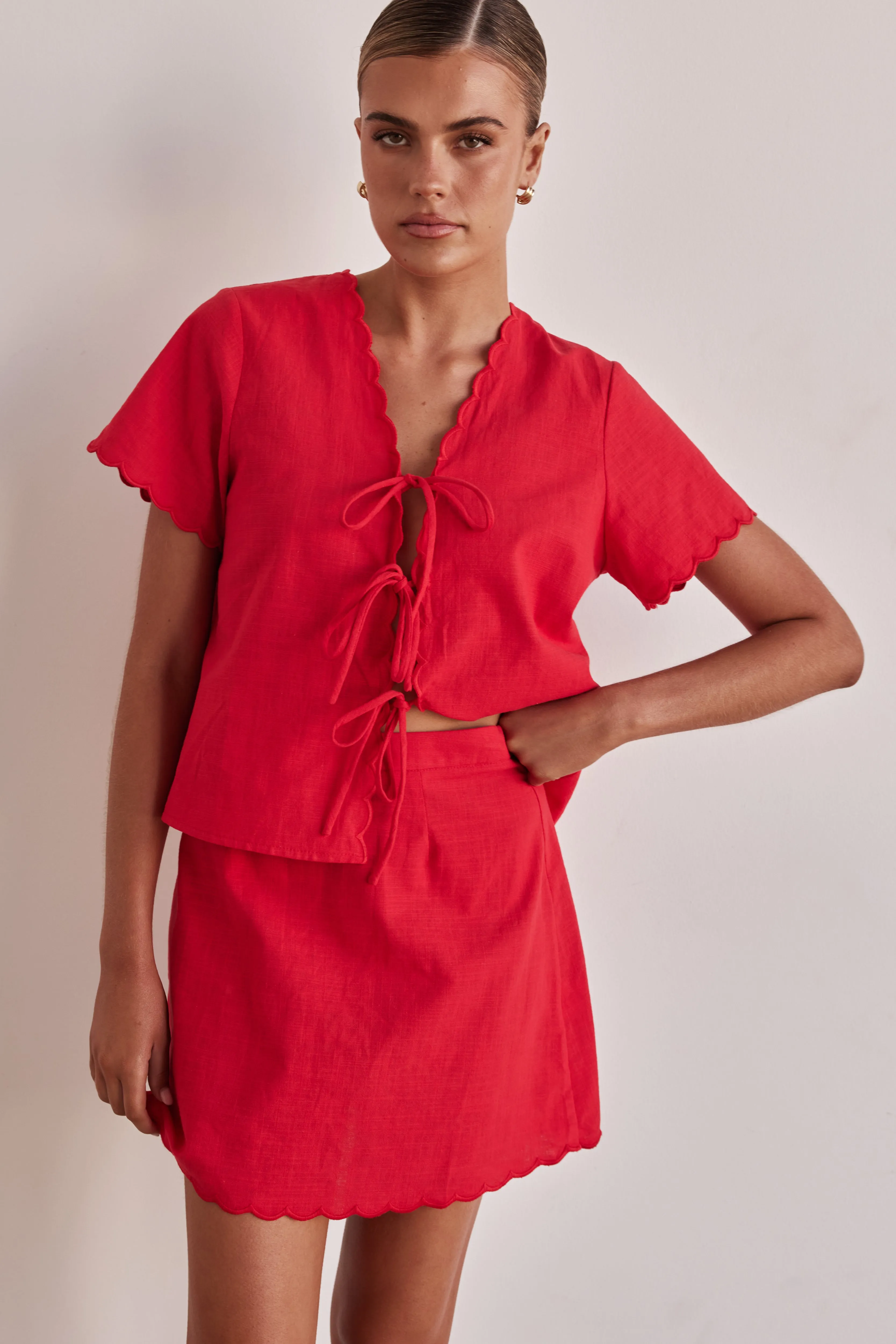 Minah Skirt (Red) sold by Runway Scout product image thumbnail 4