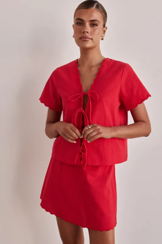 Minah Top (Red) sold by Runway Scout