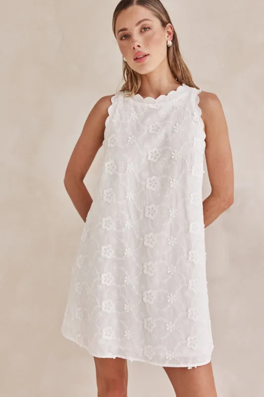 Carly Mini Dress (White) sold by Runway Scout