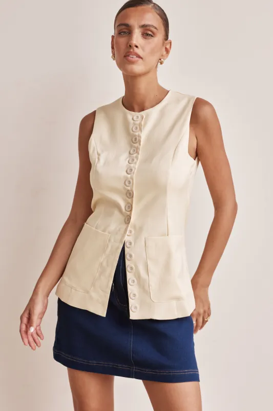 Scarlett Vest (Butter) sold by Runway Scout