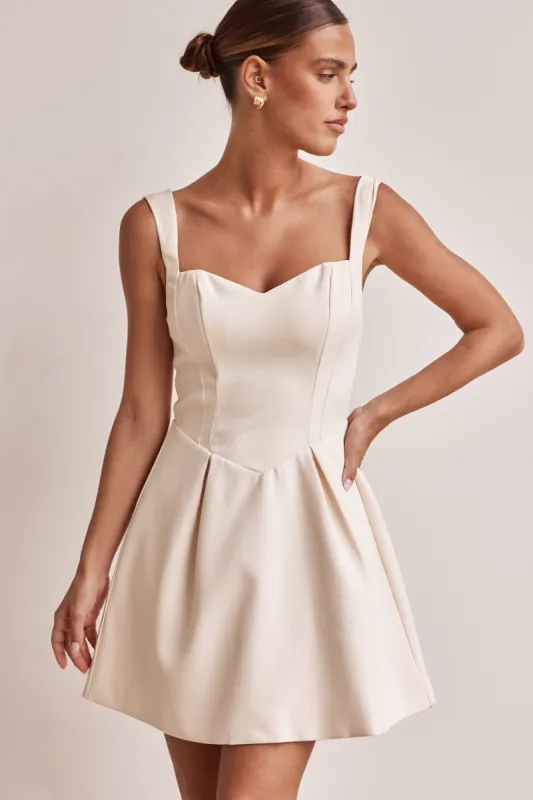 Brodie Mini Dress (Cream) sold by Runway Scout