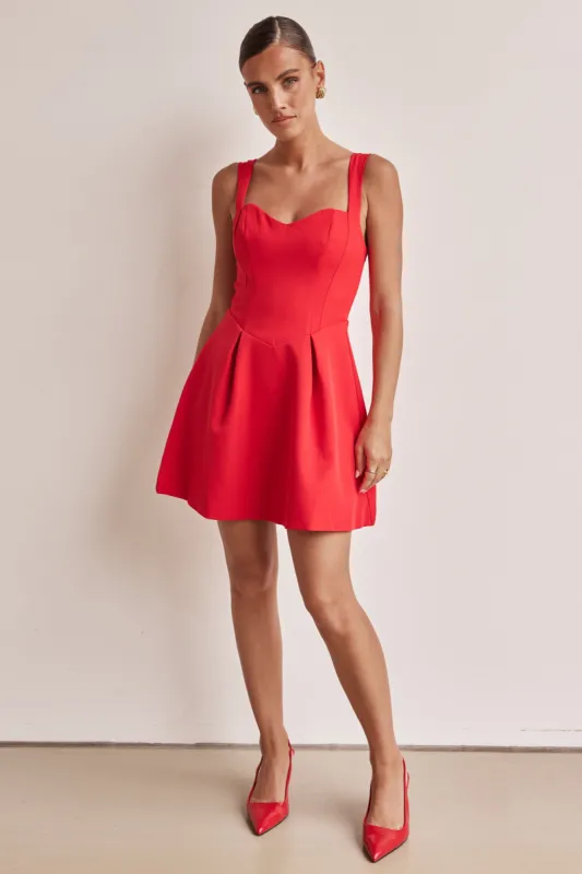 Brodie Mini Dress (Red) sold by Runway Scout