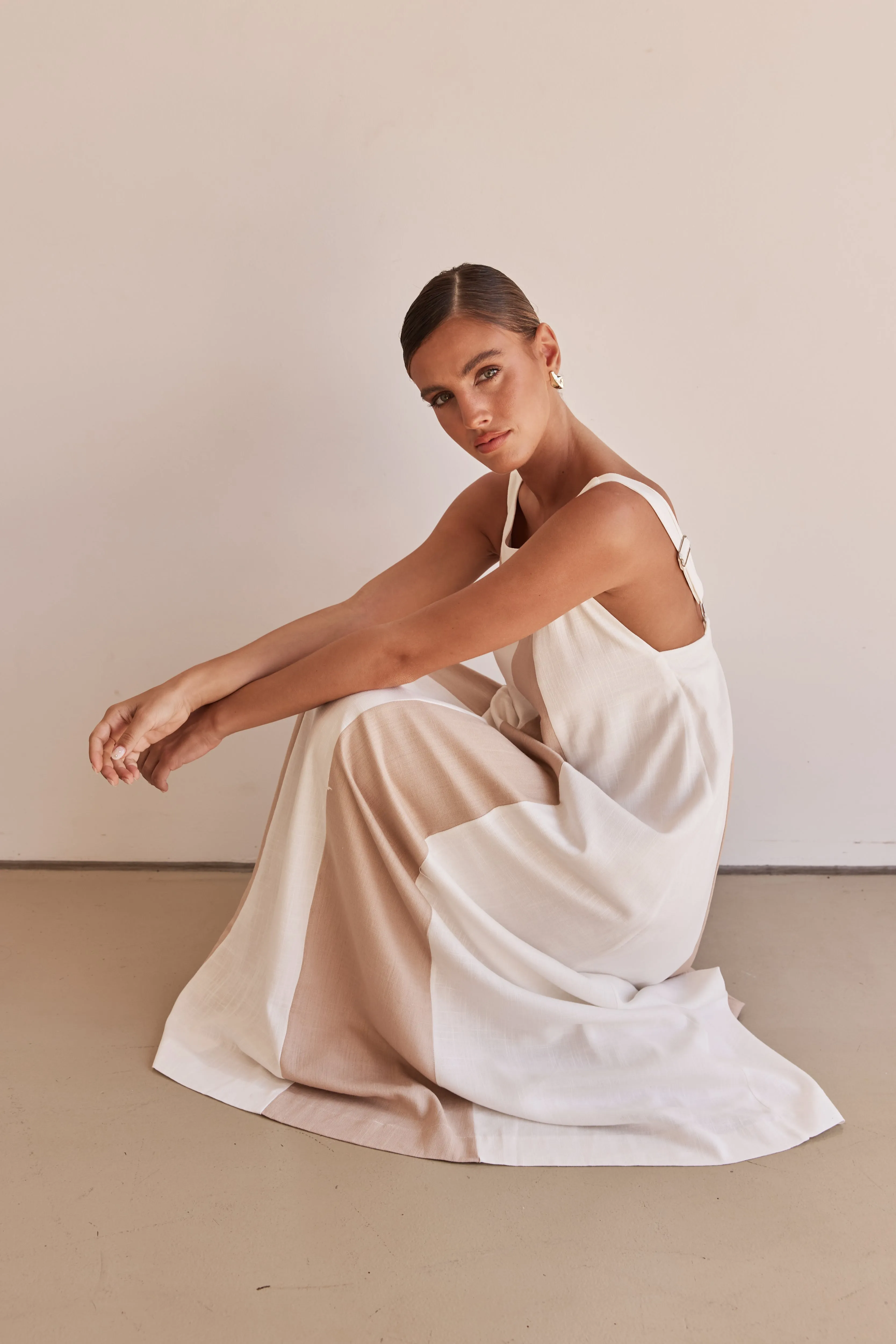 Delphine Maxi Dress (Beige) sold by Runway Scout product image thumbnail 3