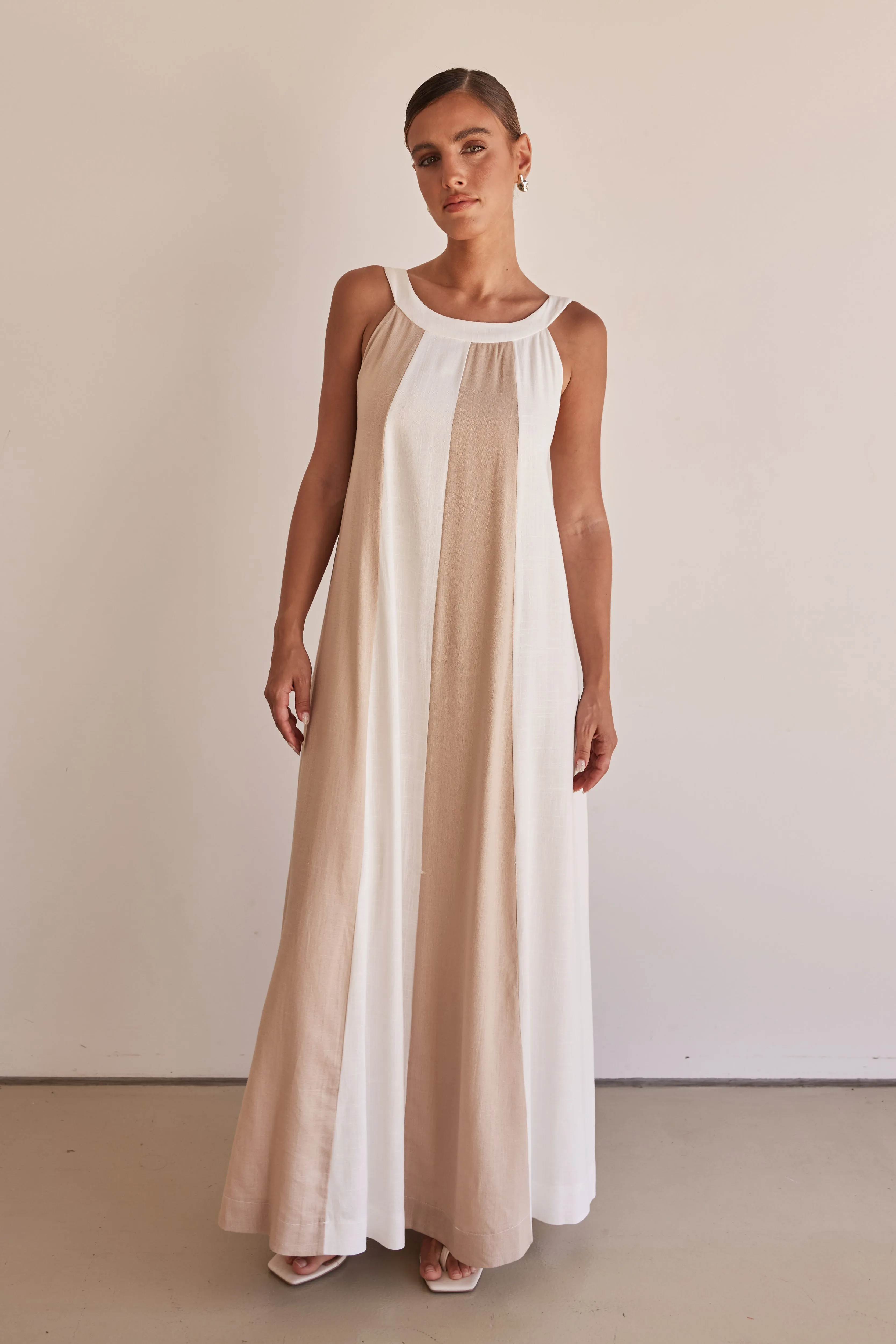 Delphine Maxi Dress (Beige) sold by Runway Scout product image thumbnail 2
