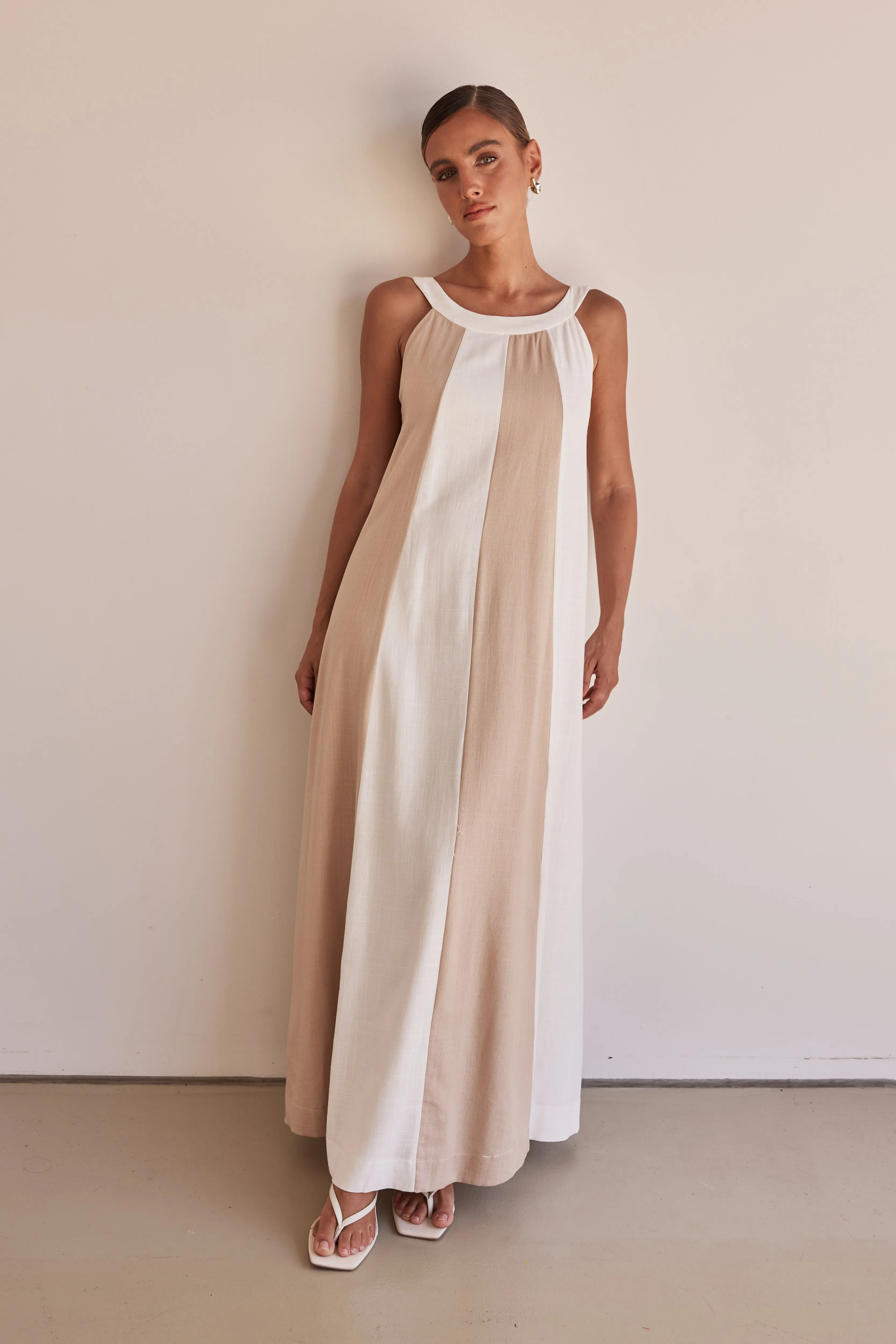 Delphine Maxi Dress (Beige) sold by Runway Scout product image thumbnail 4
