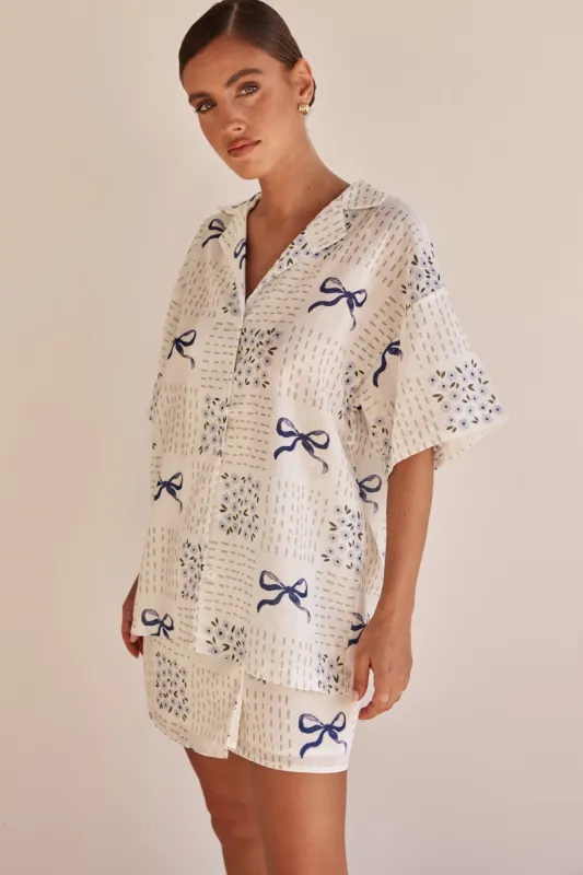 Arden Shirt (Blue) sold by Runway Scout