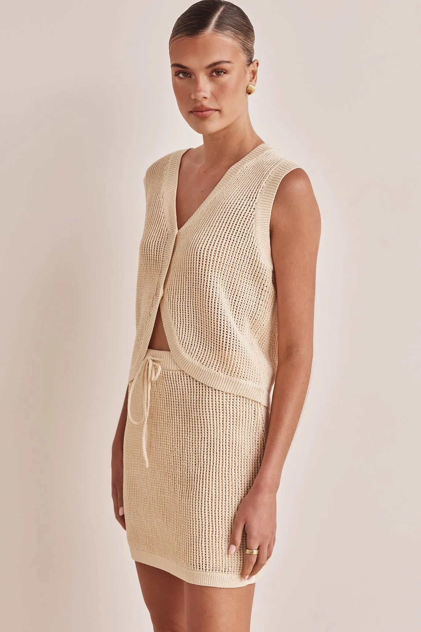 Alexi Knit Skirt (Beige) sold by Runway Scout product image thumbnail 4