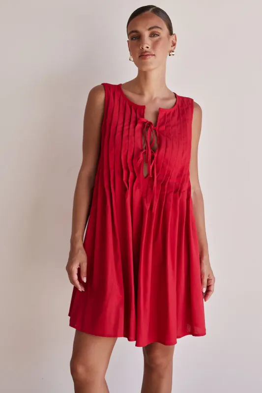 Harper Mini Dress (Red) sold by Runway Scout