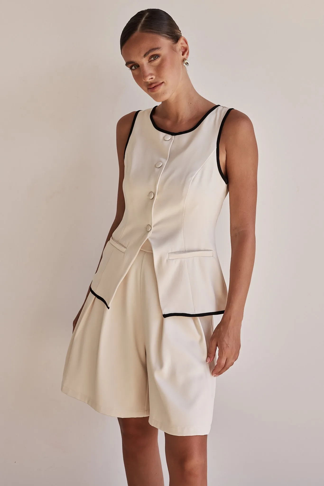 Leila Vest (Beige) sold by Runway Scout product image thumbnail 4