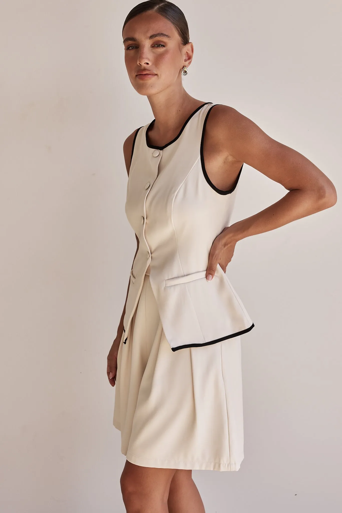 Leila Vest (Beige) sold by Runway Scout product image thumbnail 5