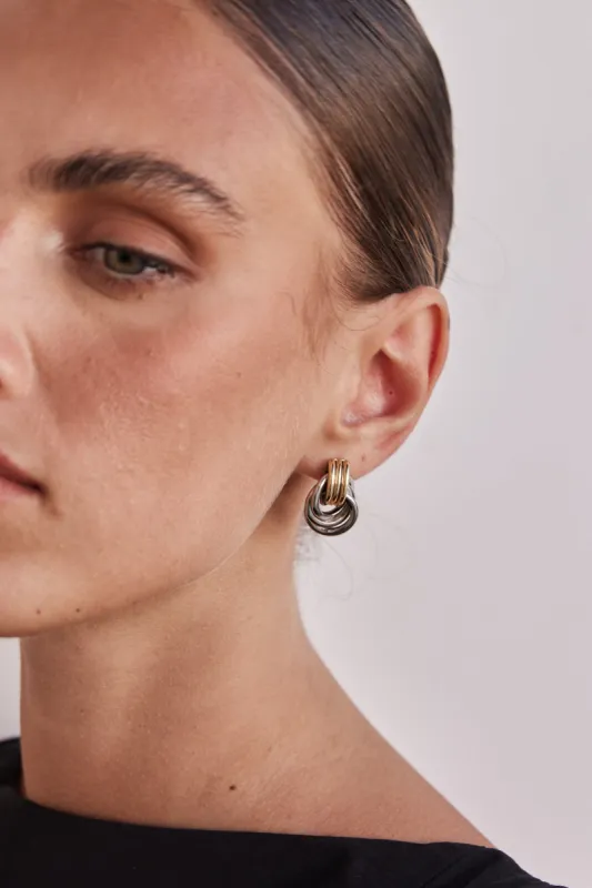 Tahlia Earrings (Silver/Gold) sold by Runway Scout