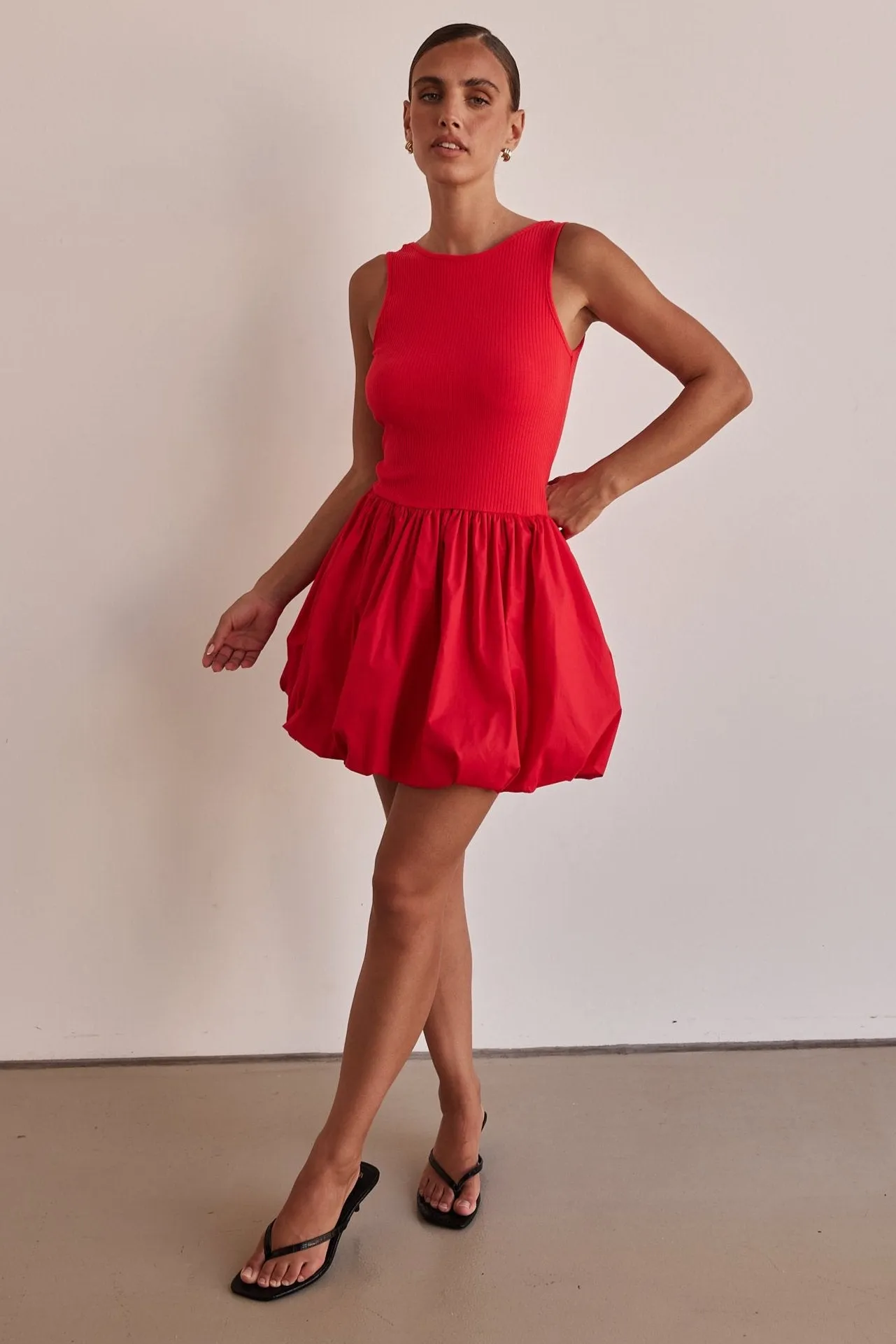 Rosamund Mini Dress (Red) sold by Runway Scout
