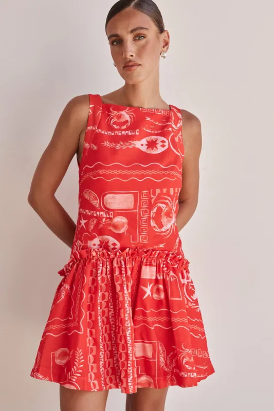 Amara Mini Dress (Red) sold by Runway Scout