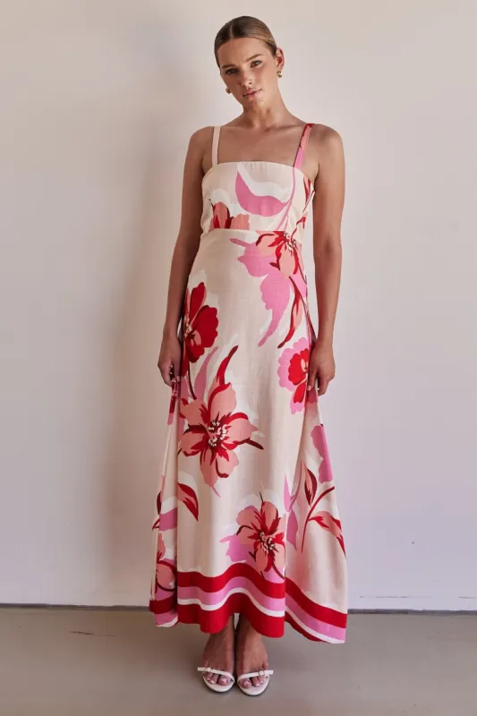 Flora Maxi Dress (Red) sold by Runway Scout