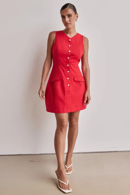 Rita Mini Dress (Red) sold by Runway Scout
